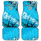 Personalized Cronulla-Sutherland Sharks Rugby Car Mats Urban Street Graffiti Style - Distressed Splatter Elements