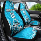 Personalized Cronulla-Sutherland Sharks Rugby Car Seat Cover Urban Street Graffiti Style - Distressed Splatter Elements