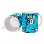Personalized Cronulla-Sutherland Sharks Rugby Ceramic Mug Urban Street Graffiti Style - Distressed Splatter Elements