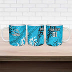 Personalized Cronulla-Sutherland Sharks Rugby Ceramic Mug Urban Street Graffiti Style - Distressed Splatter Elements