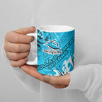 Personalized Cronulla-Sutherland Sharks Rugby Ceramic Mug Urban Street Graffiti Style - Distressed Splatter Elements