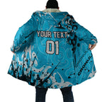 Personalized Cronulla-Sutherland Sharks Rugby Cloak Urban Street Graffiti Style - Distressed Splatter Elements