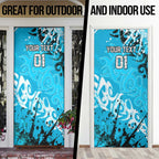 Personalized Cronulla-Sutherland Sharks Rugby Door Cover Urban Street Graffiti Style - Distressed Splatter Elements