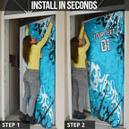 Personalized Cronulla-Sutherland Sharks Rugby Door Cover Urban Street Graffiti Style - Distressed Splatter Elements