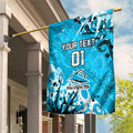 Personalized Cronulla-Sutherland Sharks Rugby Garden Flag Urban Street Graffiti Style - Distressed Splatter Elements