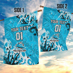 Personalized Cronulla-Sutherland Sharks Rugby Garden Flag Urban Street Graffiti Style - Distressed Splatter Elements