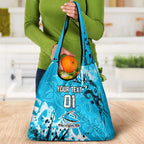 Personalized Cronulla-Sutherland Sharks Rugby Grocery Bag Urban Street Graffiti Style - Distressed Splatter Elements