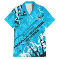 Personalized Cronulla-Sutherland Sharks Rugby Hawaiian Shirt Urban Street Graffiti Style - Distressed Splatter Elements
