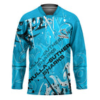Personalized Cronulla-Sutherland Sharks Rugby Hockey Jersey Urban Street Graffiti Style - Distressed Splatter Elements