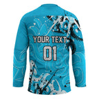 Personalized Cronulla-Sutherland Sharks Rugby Hockey Jersey Urban Street Graffiti Style - Distressed Splatter Elements
