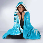 Personalized Cronulla-Sutherland Sharks Rugby Hooded Blanket Urban Street Graffiti Style - Distressed Splatter Elements