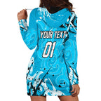 Personalized Cronulla-Sutherland Sharks Rugby Hoodie Dress Urban Street Graffiti Style - Distressed Splatter Elements
