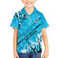 Personalized Cronulla-Sutherland Sharks Rugby Kid Hawaiian Shirt Urban Street Graffiti Style - Distressed Splatter Elements