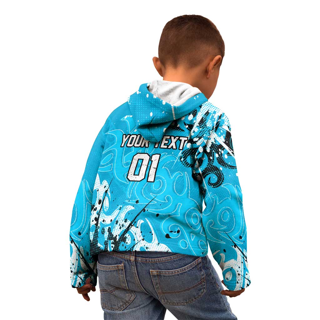 Personalized Cronulla-Sutherland Sharks Rugby Kid Hoodie Urban Street Graffiti Style - Distressed Splatter Elements