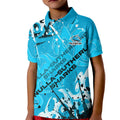 Personalized Cronulla-Sutherland Sharks Rugby Kid Polo Shirt Urban Street Graffiti Style - Distressed Splatter Elements