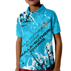Personalized Cronulla-Sutherland Sharks Rugby Kid Polo Shirt Urban Street Graffiti Style - Distressed Splatter Elements