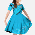 Personalized Cronulla-Sutherland Sharks Rugby Kid Short Sleeve Dress Urban Street Graffiti Style - Distressed Splatter Elements