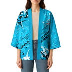 Personalized Cronulla-Sutherland Sharks Rugby Kimono Urban Street Graffiti Style - Distressed Splatter Elements