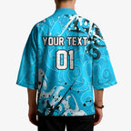 Personalized Cronulla-Sutherland Sharks Rugby Kimono Urban Street Graffiti Style - Distressed Splatter Elements