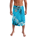 Personalized Cronulla-Sutherland Sharks Rugby Lavalava Urban Street Graffiti Style - Distressed Splatter Elements