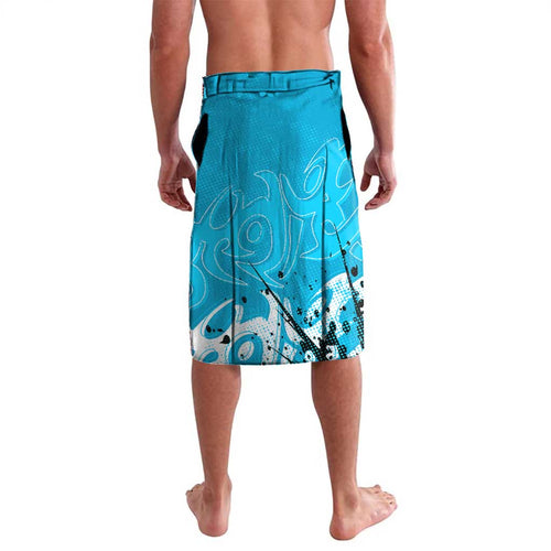 Personalized Cronulla-Sutherland Sharks Rugby Lavalava Urban Street Graffiti Style - Distressed Splatter Elements