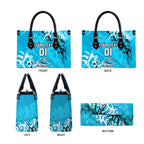 Personalized Cronulla-Sutherland Sharks Rugby Leather Bag Urban Street Graffiti Style - Distressed Splatter Elements