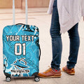 Personalized Cronulla-Sutherland Sharks Rugby Luggage Cover Urban Street Graffiti Style - Distressed Splatter Elements