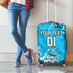 Personalized Cronulla-Sutherland Sharks Rugby Luggage Cover Urban Street Graffiti Style - Distressed Splatter Elements
