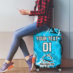 Personalized Cronulla-Sutherland Sharks Rugby Luggage Cover Urban Street Graffiti Style - Distressed Splatter Elements