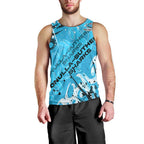 Personalized Cronulla-Sutherland Sharks Rugby Men Tank Top Urban Street Graffiti Style - Distressed Splatter Elements