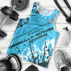 Personalized Cronulla-Sutherland Sharks Rugby Men Tank Top Urban Street Graffiti Style - Distressed Splatter Elements