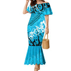 Personalized Cronulla-Sutherland Sharks Rugby Mermaid Dress Urban Street Graffiti Style - Distressed Splatter Elements