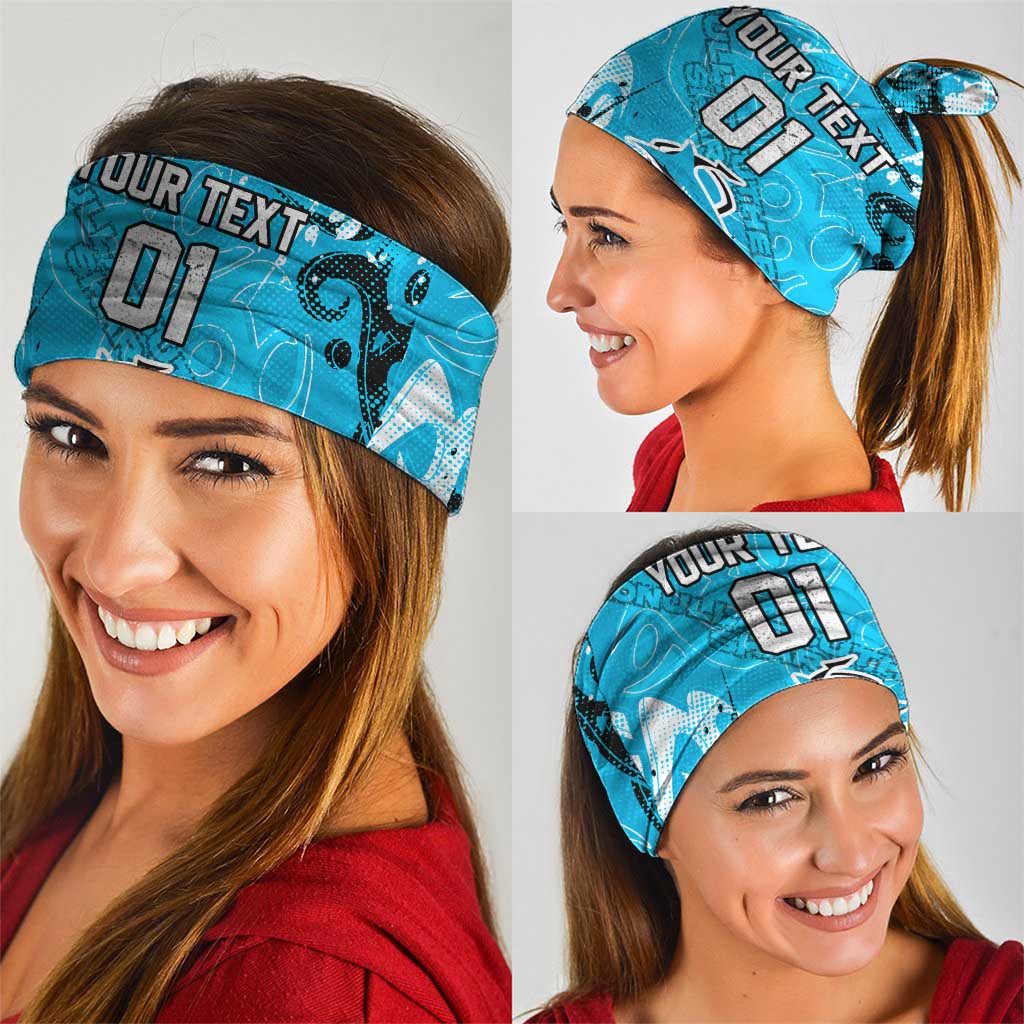 Personalized Cronulla-Sutherland Sharks Rugby Neck Gaiter Urban Street Graffiti Style - Distressed Splatter Elements