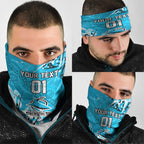 Personalized Cronulla-Sutherland Sharks Rugby Neck Gaiter Urban Street Graffiti Style - Distressed Splatter Elements