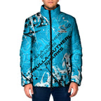 Personalized Cronulla-Sutherland Sharks Rugby Padded Jacket Urban Street Graffiti Style - Distressed Splatter Elements