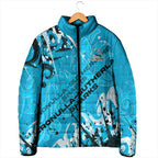 Personalized Cronulla-Sutherland Sharks Rugby Padded Jacket Urban Street Graffiti Style - Distressed Splatter Elements