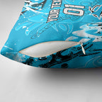 Personalized Cronulla-Sutherland Sharks Rugby Pillow Cover Urban Street Graffiti Style - Distressed Splatter Elements