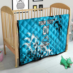 Personalized Cronulla-Sutherland Sharks Rugby Quilt Urban Street Graffiti Style - Distressed Splatter Elements