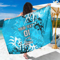 Personalized Cronulla-Sutherland Sharks Rugby Sarong Urban Street Graffiti Style - Distressed Splatter Elements