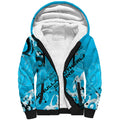 Personalized Cronulla-Sutherland Sharks Rugby Sherpa Hoodie Urban Street Graffiti Style - Distressed Splatter Elements