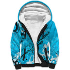 Personalized Cronulla-Sutherland Sharks Rugby Sherpa Hoodie Urban Street Graffiti Style - Distressed Splatter Elements
