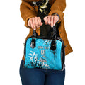 Personalized Cronulla-Sutherland Sharks Rugby Shoulder Handbag Urban Street Graffiti Style - Distressed Splatter Elements