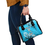Personalized Cronulla-Sutherland Sharks Rugby Shoulder Handbag Urban Street Graffiti Style - Distressed Splatter Elements