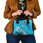 Personalized Cronulla-Sutherland Sharks Rugby Shoulder Handbag Urban Street Graffiti Style - Distressed Splatter Elements