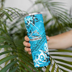 Personalized Cronulla-Sutherland Sharks Rugby Skinny Tumbler Urban Street Graffiti Style - Distressed Splatter Elements