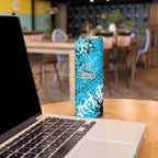 Personalized Cronulla-Sutherland Sharks Rugby Skinny Tumbler Urban Street Graffiti Style - Distressed Splatter Elements