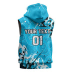 Personalized Cronulla-Sutherland Sharks Rugby Sleeveless Hoodie Urban Street Graffiti Style - Distressed Splatter Elements