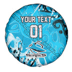 Personalized Cronulla-Sutherland Sharks Rugby Spare Tire Cover Urban Street Graffiti Style - Distressed Splatter Elements