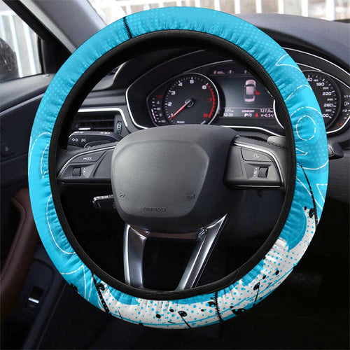 Cronulla-Sutherland Sharks Rugby Steering Wheel Cover Urban Street Graffiti Style - Distressed Splatter Elements