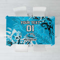 Personalized Cronulla-Sutherland Sharks Rugby Tablecloth Urban Street Graffiti Style - Distressed Splatter Elements